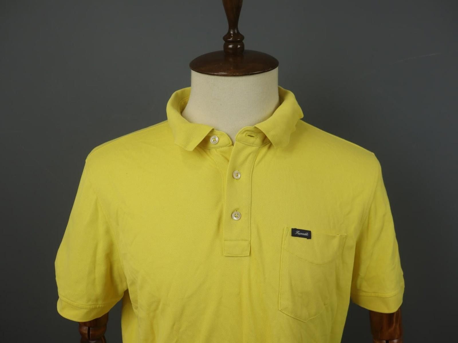 Faconnable Façonnable Yellow Cotton Collared Casual Polo Shirt Size XL Size US XL / EU 56 / 4 - 11 Thumbnail