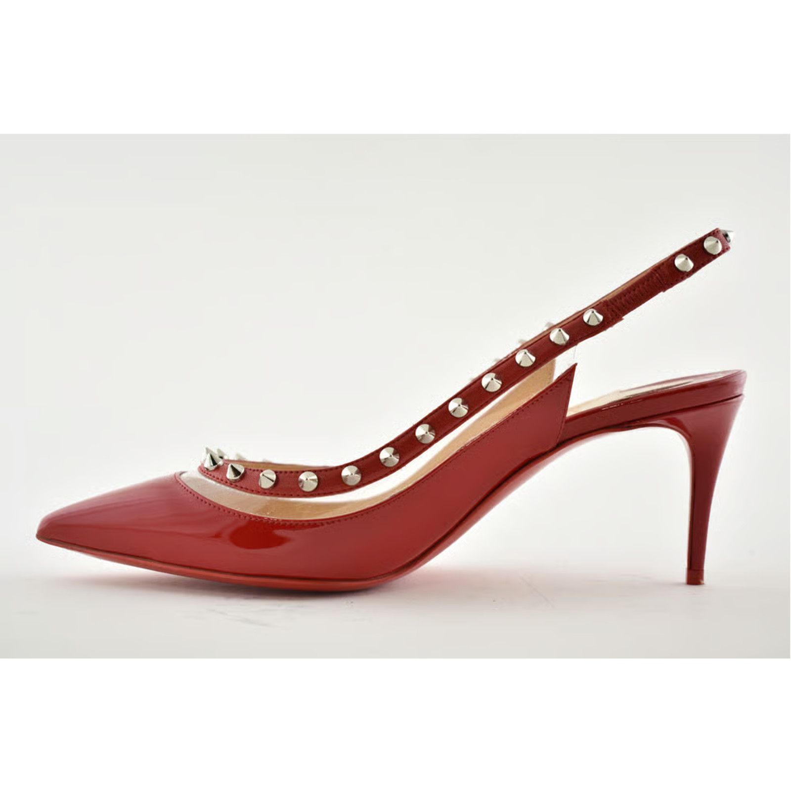 Christian Louboutin Christian Louboutin Brigadine 70 Red Patent PVC Slingback Size US 6.5 / IT 36.5 - 5 Thumbnail
