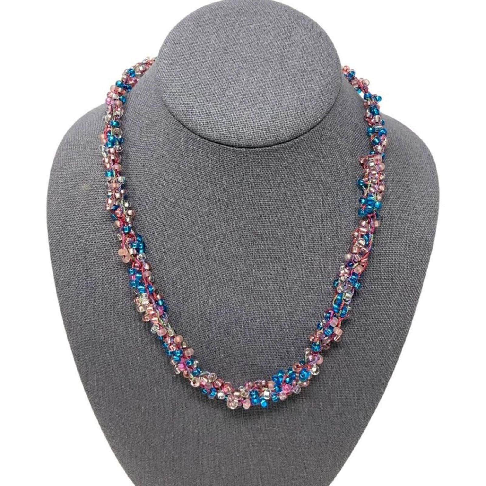 Other Vintage Pink Blue Chunky Beaded Necklace Size ONE SIZE - 1 Thumbnail