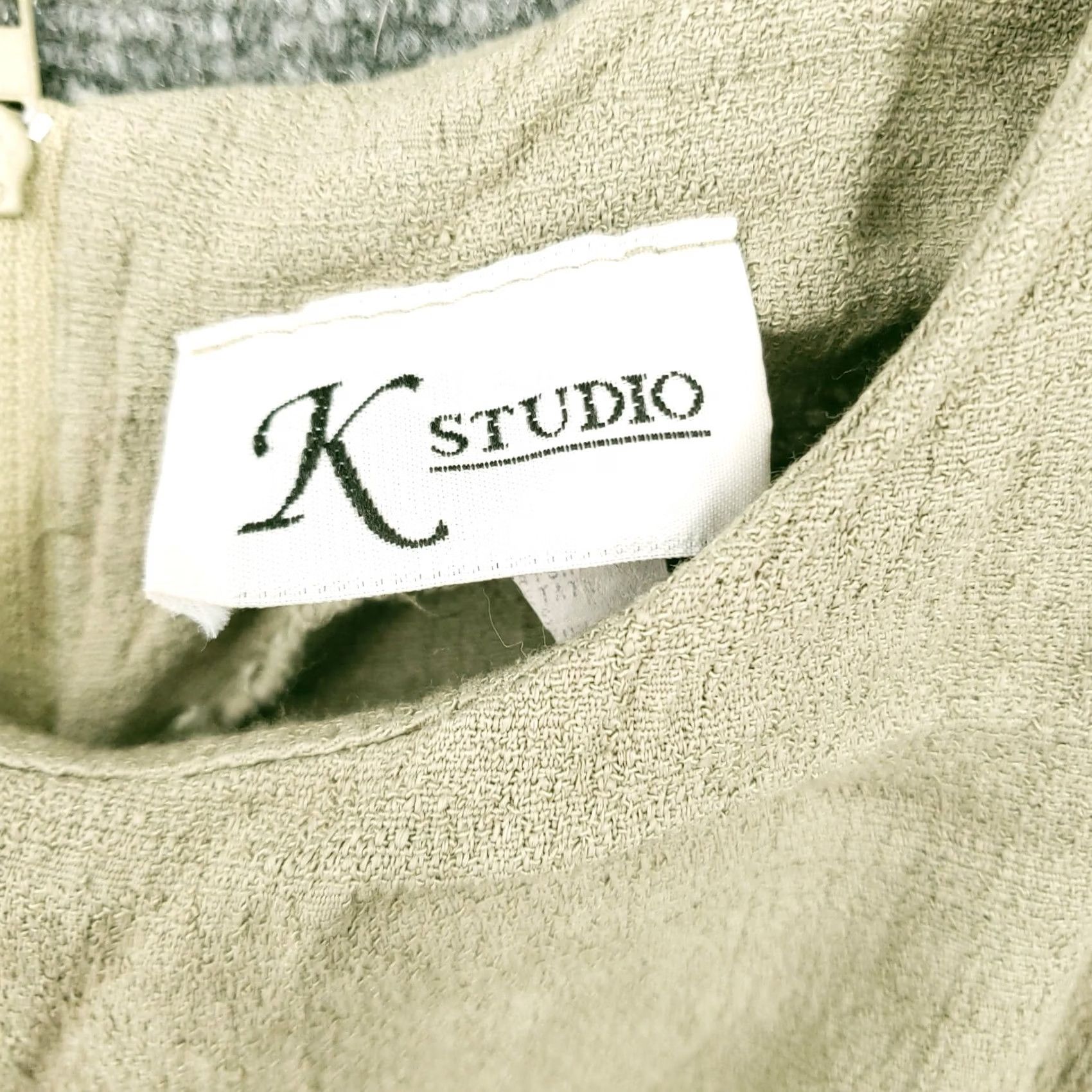 Vintage K Studio Dress Womens 10 Green Maxi Long Length Scoop Neck Sleeveless Rayon Dress Size L / US 10 / IT 46 - 3 Thumbnail