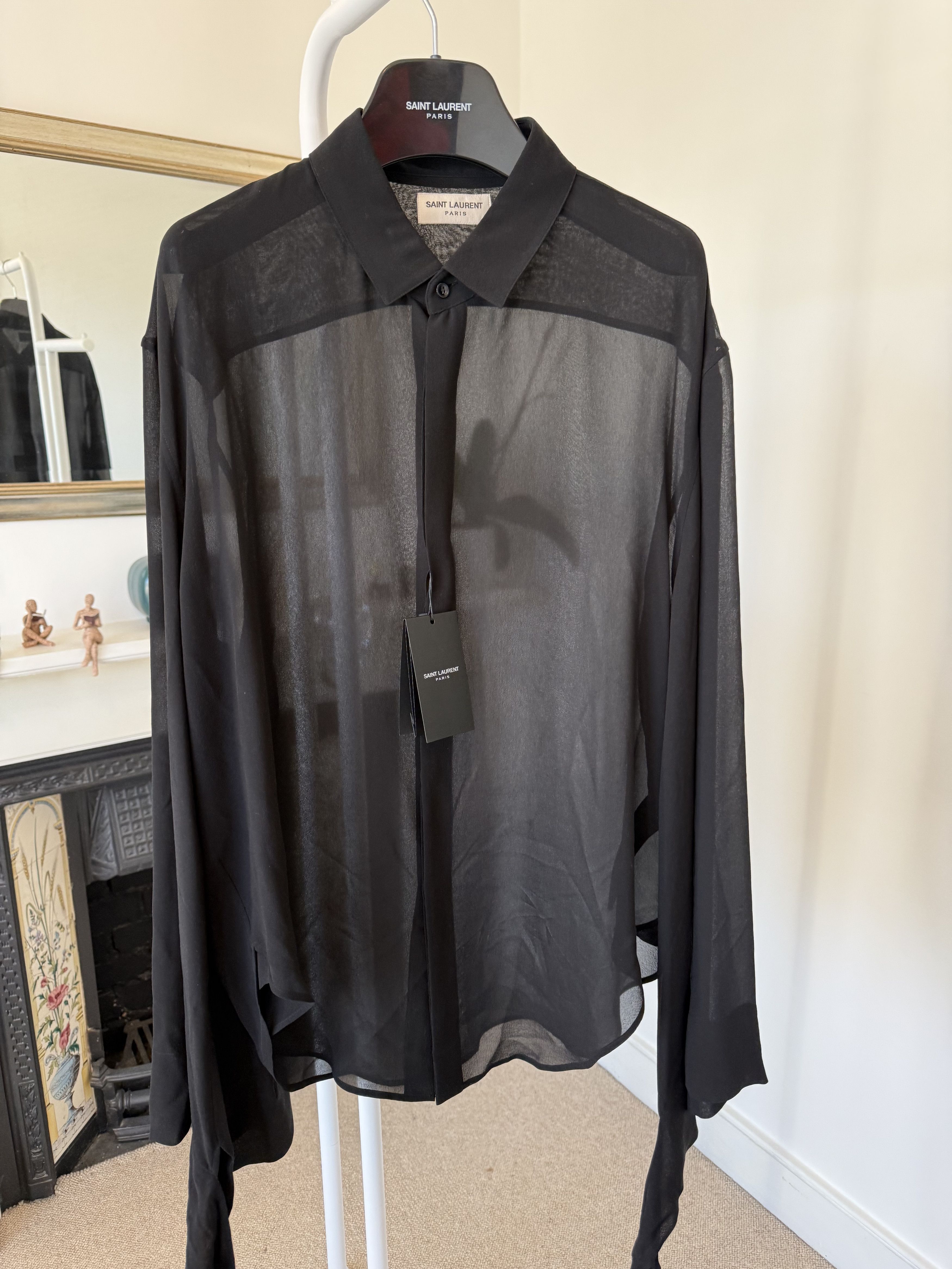 Saint Laurent Paris SS23 Saint Laurent Shirt in Silk Georgette Size US M / EU 48-50 / 2 - 5 Thumbnail