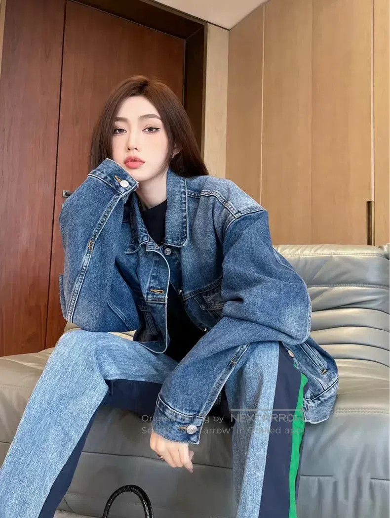 Balenciaga Balenciaga Light Blue Washed Distressed Embroidered Letter Size US XS / EU 42 / 0 - 9 Thumbnail