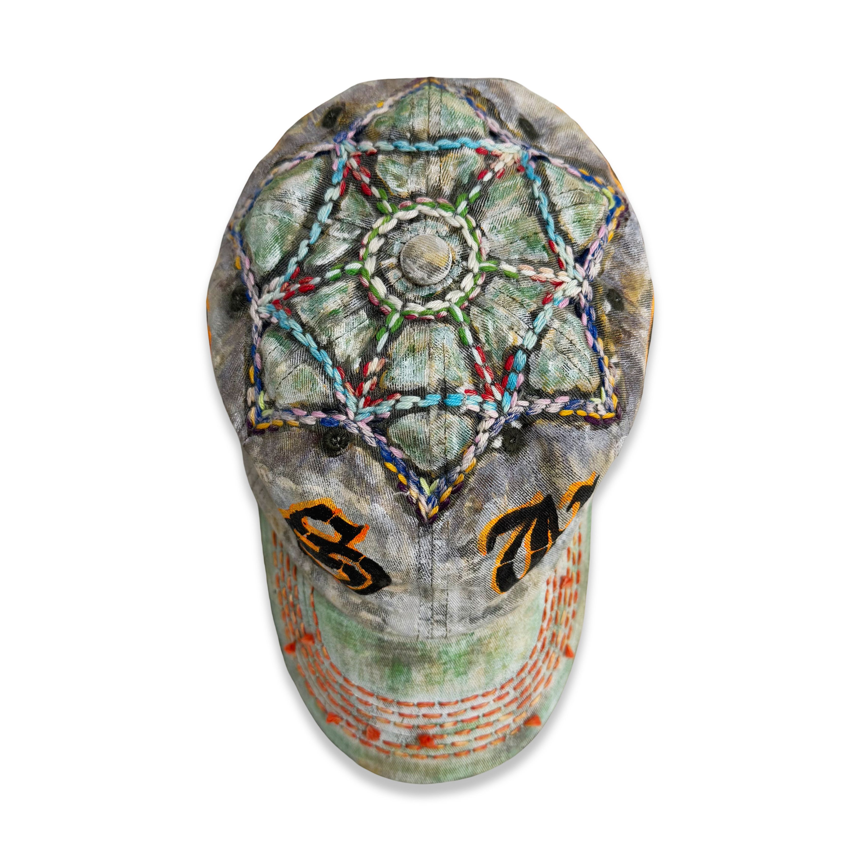 Other Suture Studios Hand Painted Sashiko Embroidered 6-Panel Hat Size ONE SIZE - 5 Thumbnail