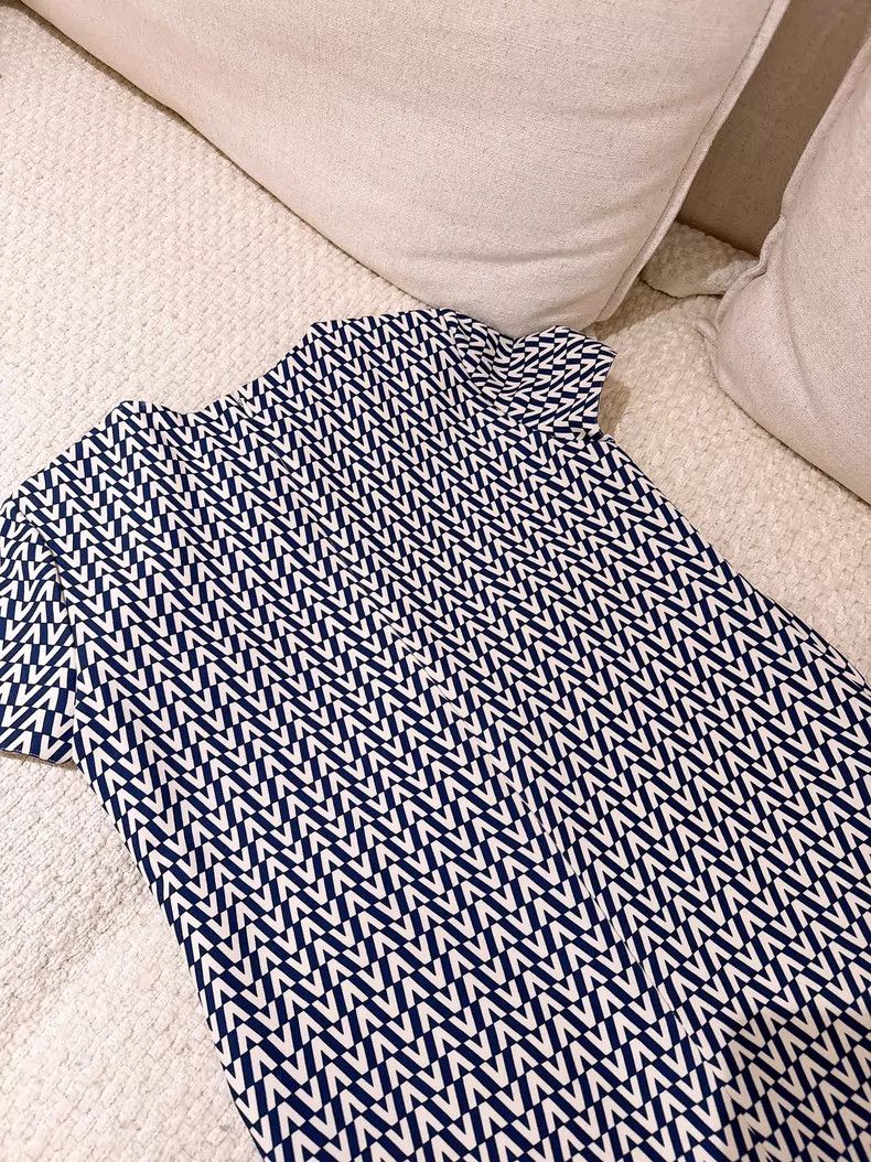 Valentino Valentino Blue and white full logo dress Size M / US 6-8 / IT 42-44 - 6 Thumbnail