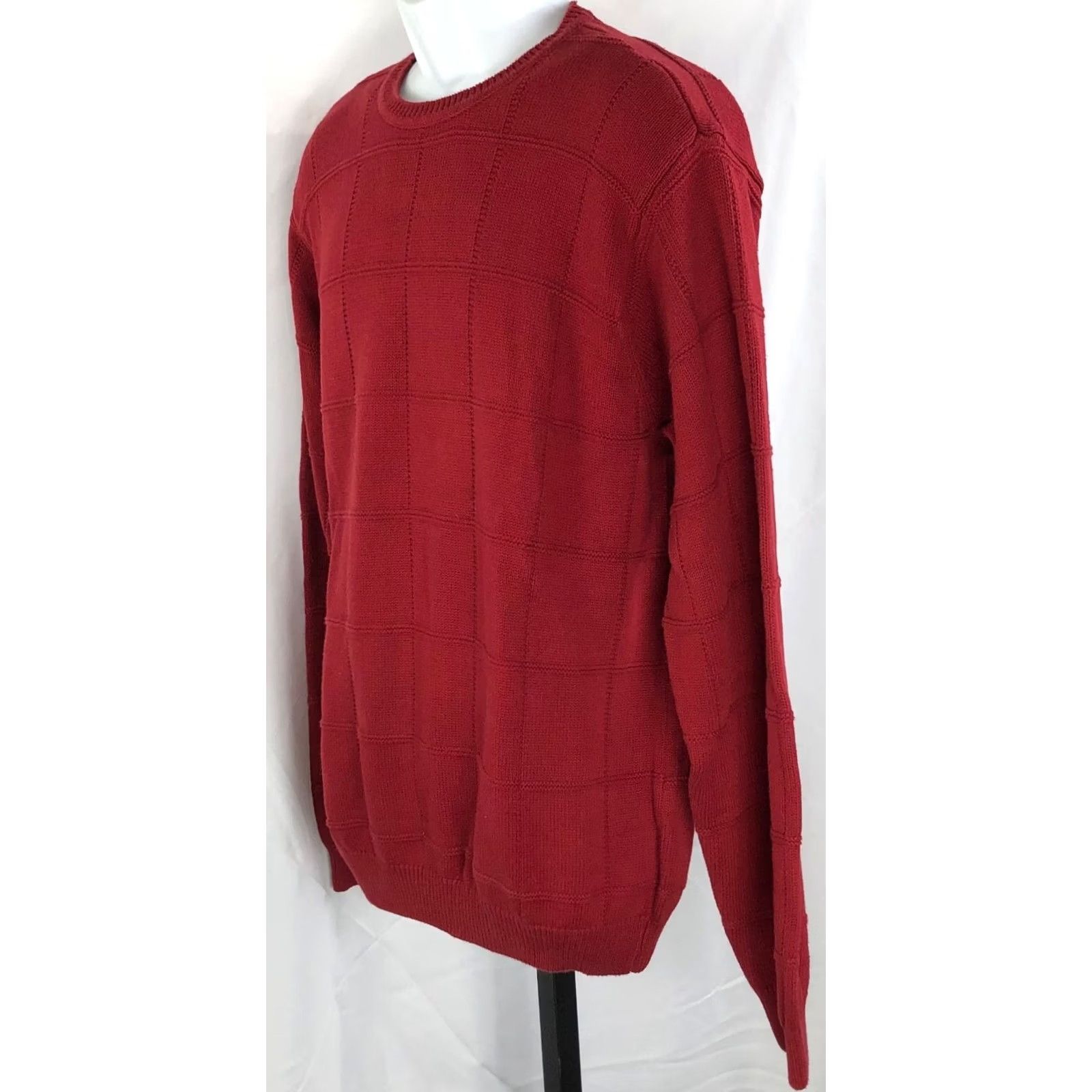 Izod Izod Sweater L Red Cotton Knit Long Sleeve Crewneck Preppy Holiday Academia Size US L / EU 52-54 / 3 - 2 Thumbnail
