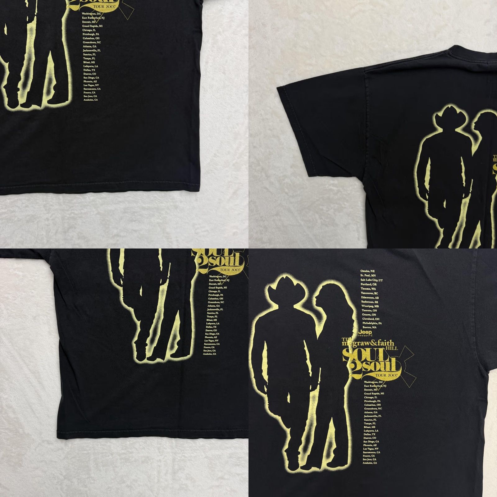 Vintage VINTAGE Tim McGraw Faith Hill Soul2Soul Tour 2007 Shirt Mens XL Black Country Music Tee Size US XL / EU 56 / 4 - 10 Thumbnail