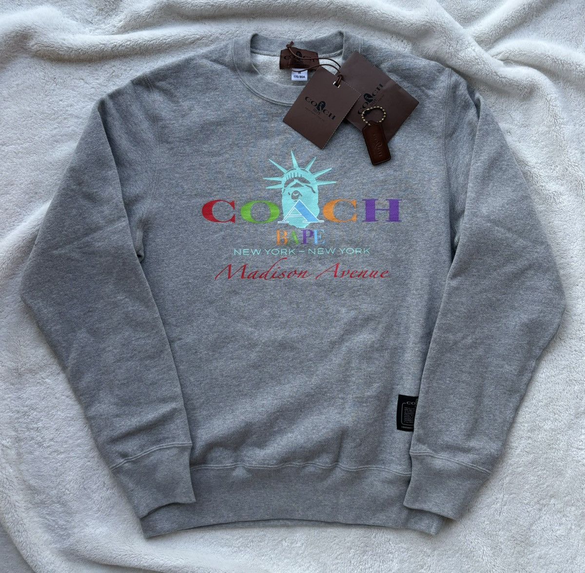 Bape Bape x Coach Grey Logo Crewneck Size US M / EU 48-50 / 2 - 1 Thumbnail