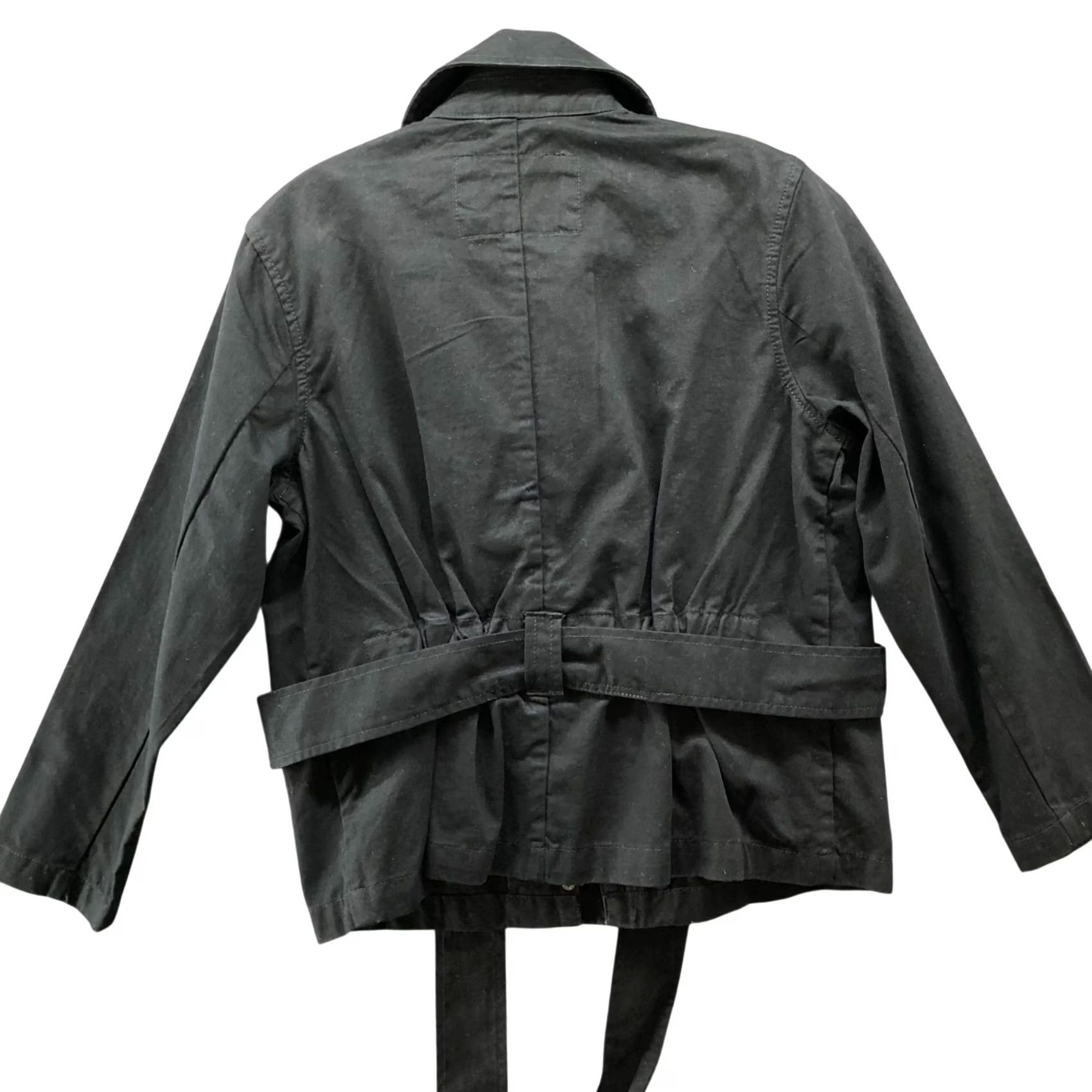 Banana Republic Banana Republic Utility Tie Waist Jacket Womens XSP Black Cotton Twill Chore Size XS / US 0-2 / IT 36-38 - 2 Thumbnail