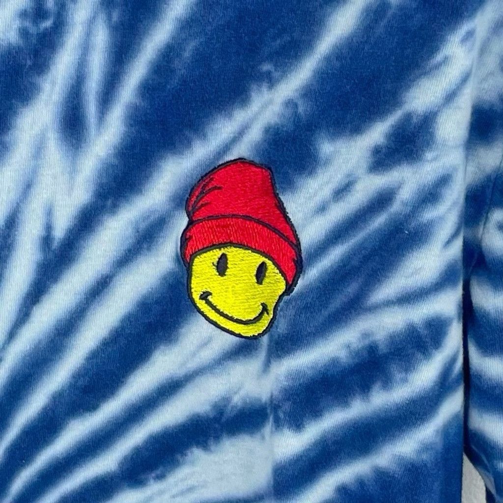 Eighty Eight EIGHTY EIGHT Men’s Blue Tie-dye T-shirt with Beanie Emoji M Size US M / EU 48-50 / 2 - 4 Thumbnail