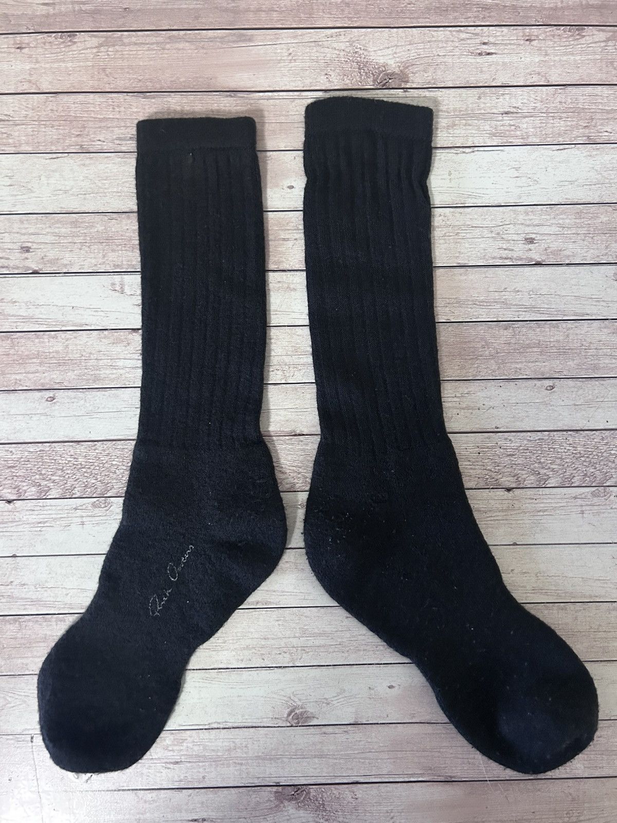 Rick Owens 2 PAIRS high Cotton Wool SOCKS vg+ drkshdw boris saberi UNI Size ONE SIZE - 4 Thumbnail