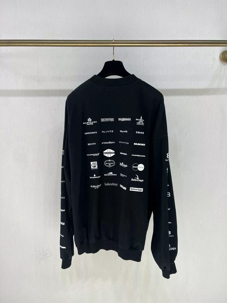Balenciaga Balenciaga ARCHIVES LOGOS Full Print Black Sweatshirt Size US S / EU 44-46 / 1 - 5 Thumbnail