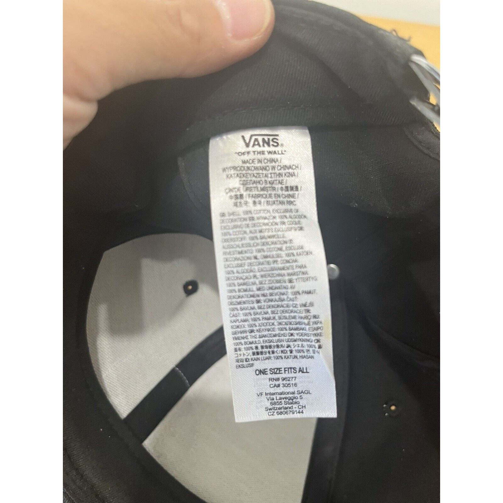 Vans MENS VANS BLACK SNAPBACK HAT ADJUSTABLE CAP OFF THE WALL Size ONE SIZE - 7 Thumbnail