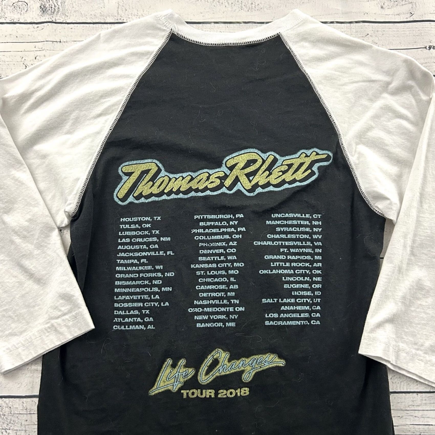 Changes Thomas Rhett Life Changes Tour 3/4 Sleeve Raglan T Shirt Women's Small Shirt Women Small Multicolor Raglan Sleeve Nike Size S / US 4 / IT 40 - 2 Thumbnail