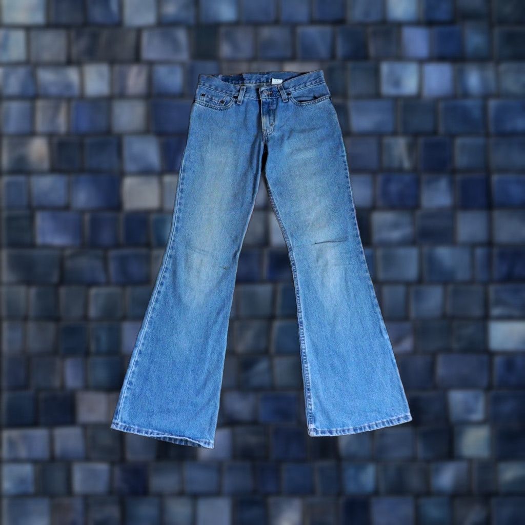 Levi's VINTAGE Levi's 514 Denim Jeans 90s Superlow Flared Faded Blue 29x31 USA Made Hippy Size 29" - 1 Thumbnail