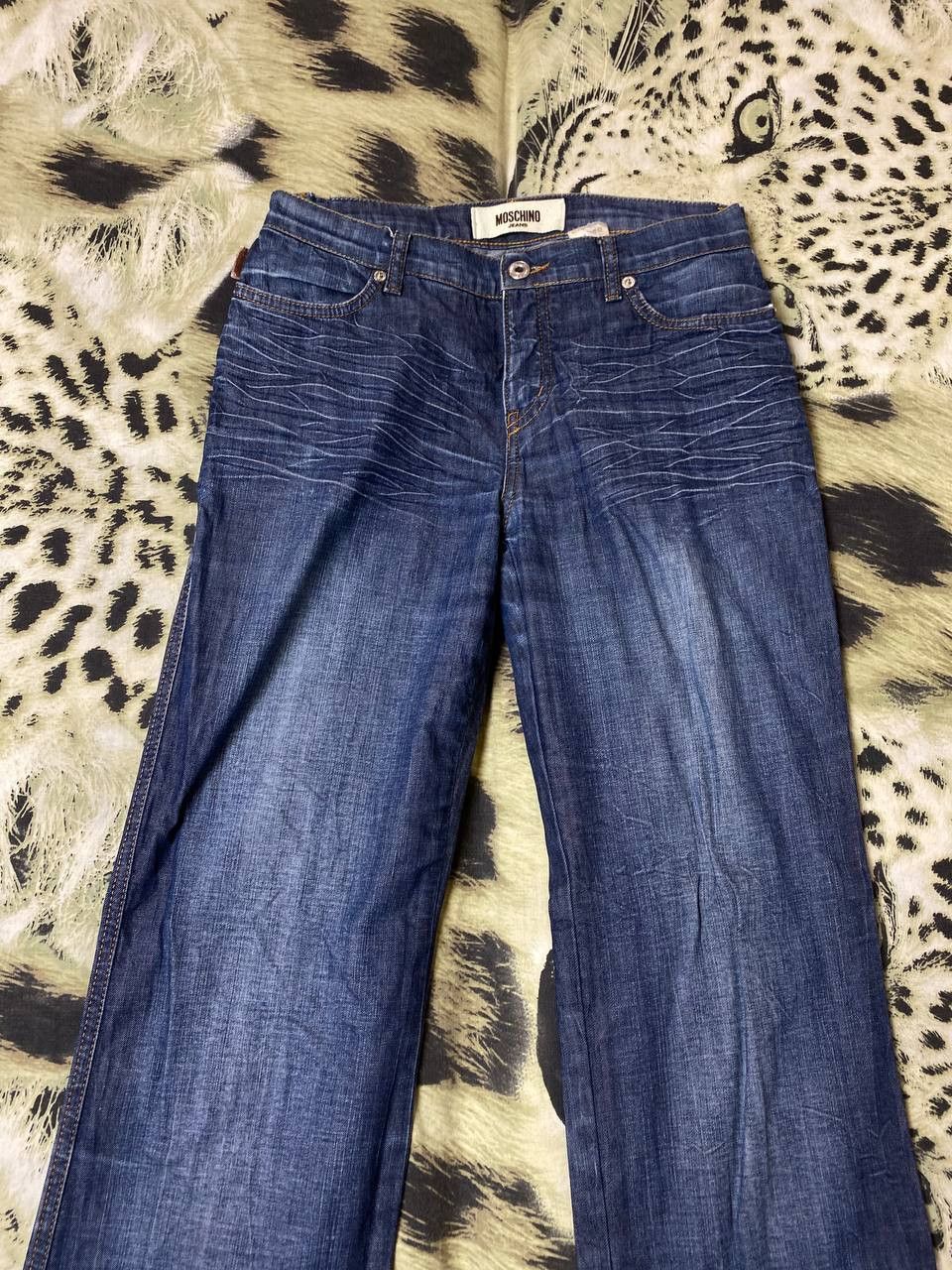 Moschino × Vintage Y2K MOSCHINO Jeans Flared Low Rise Sexy Jeans Glamour 00s Size 27" / US 4 / IT 40 - 7 Thumbnail