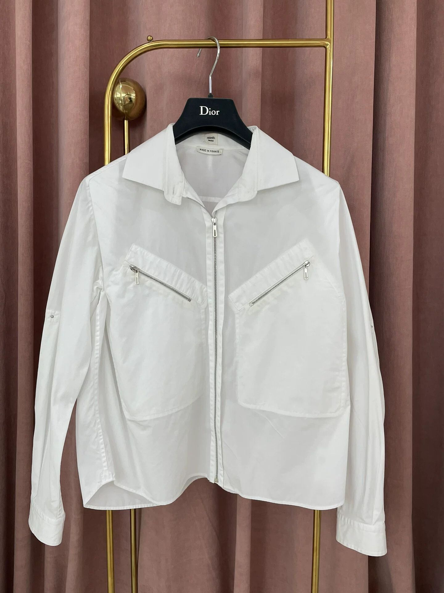 Hermes Hermes White Zip Shirt Jacket Size US S / EU 44-46 / 1 - 1 Thumbnail