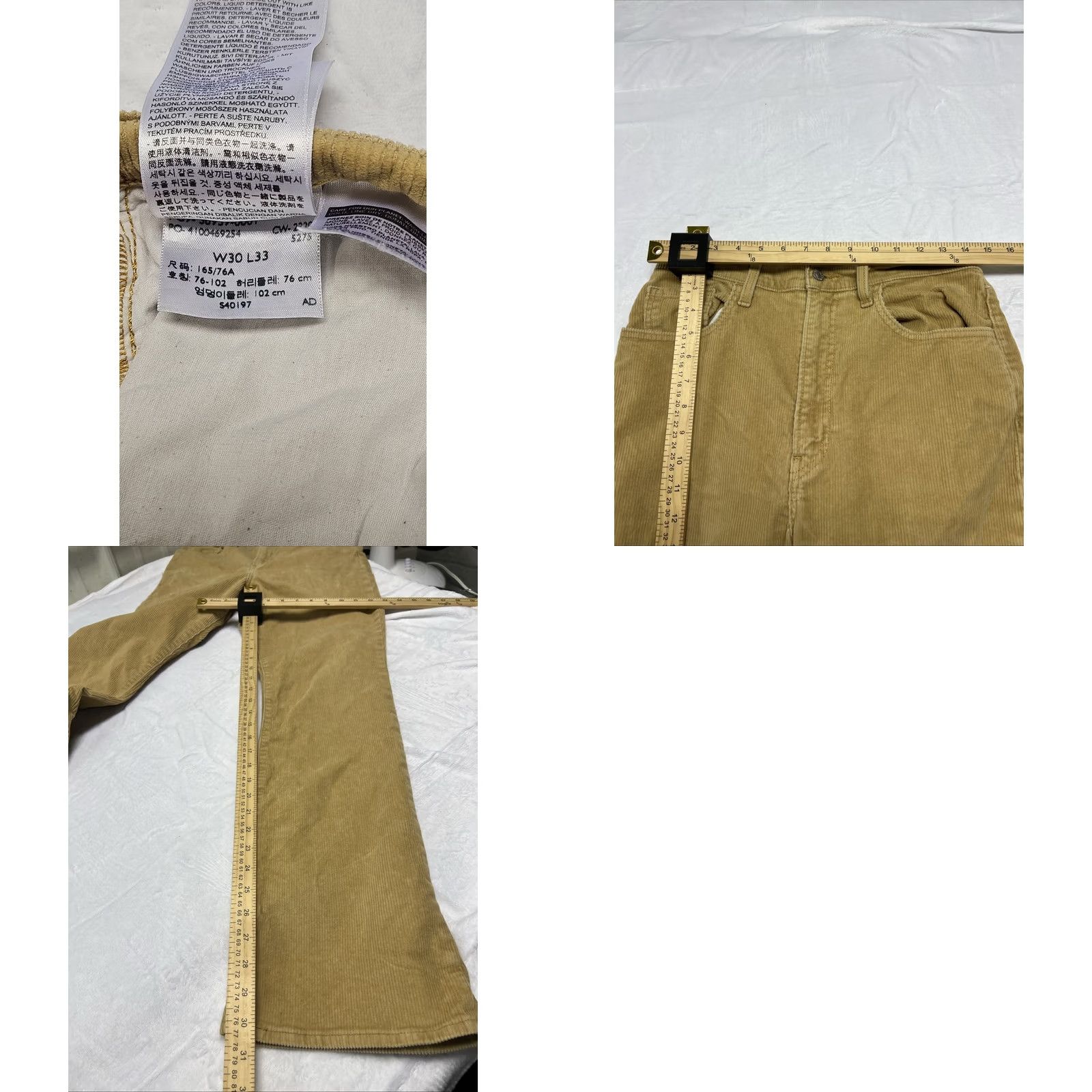 Levi's Levi’s Corduroy Premium Ribcage Boot Jeans Women’s Sz 30 High Rise Khaki Beige Regular Bootcut Denim Pants Women Size 30" / US 8 / IT 44 - 9 Thumbnail
