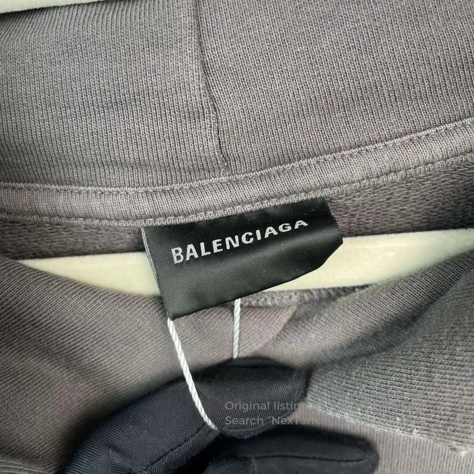Balenciaga Gray Oversized Hoodie with Front Pocket . Size US XL / EU 56 / 4 - 6 Thumbnail