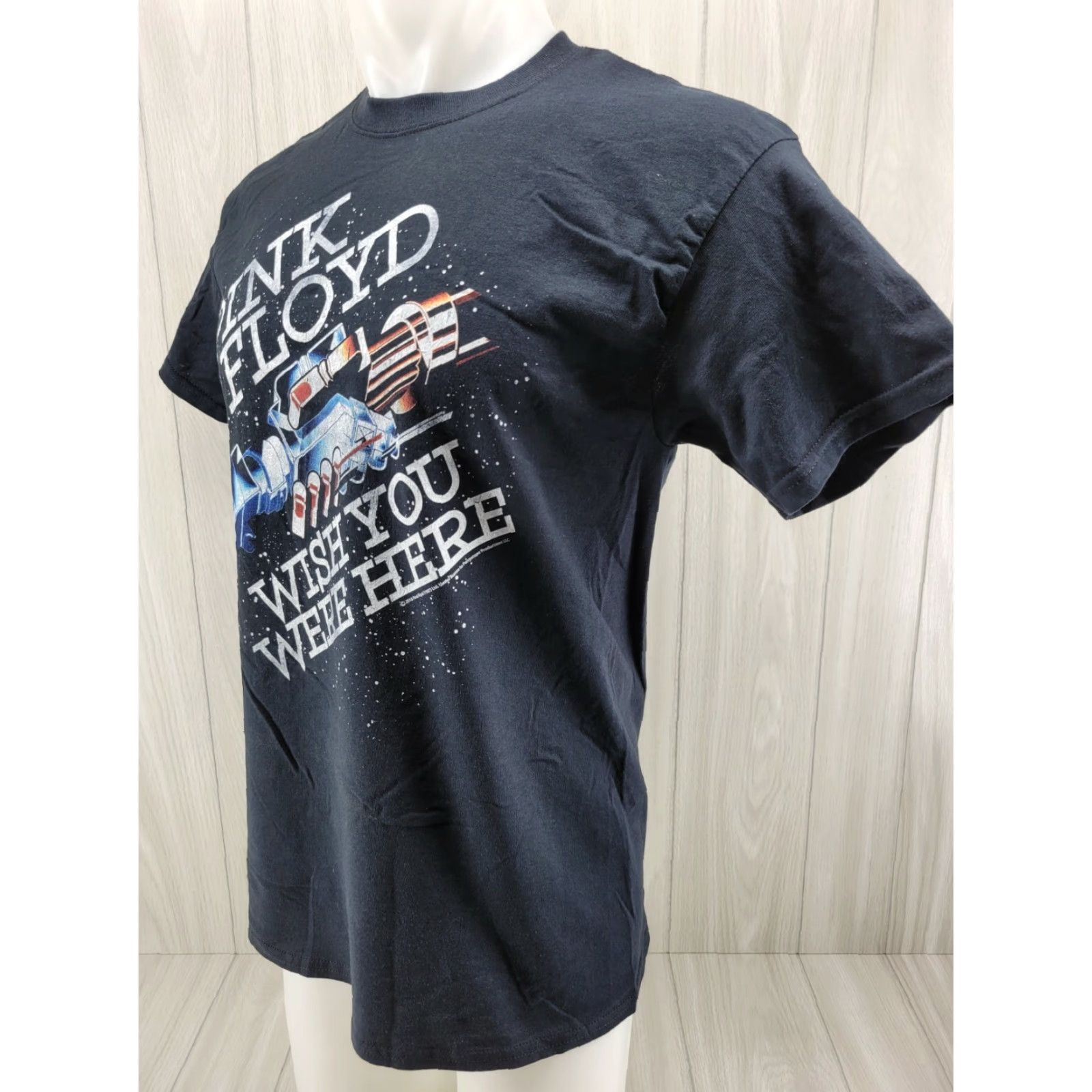 Vintage Pink Floyd Reprint Wish You Were Here Handshake Men's T Shirt M Black Crew Neck Short Sleeve Graphic Tee Size M Size US M / EU 48-50 / 2 - 3 Thumbnail