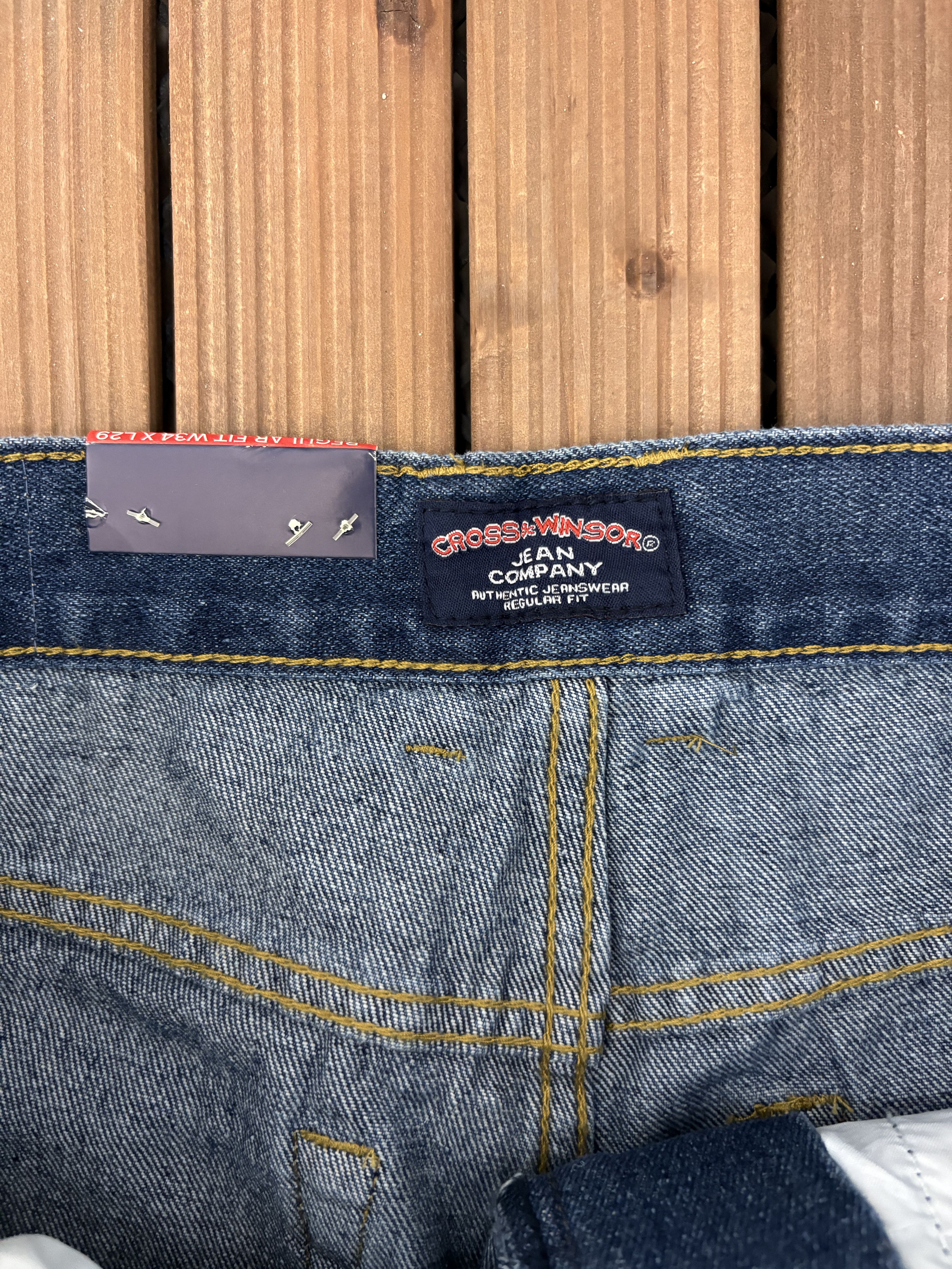 Vintage Cross & Winsor Regular Fit Vintage Blue Denim Jeans Size US 34 / EU 50 - 5 Thumbnail