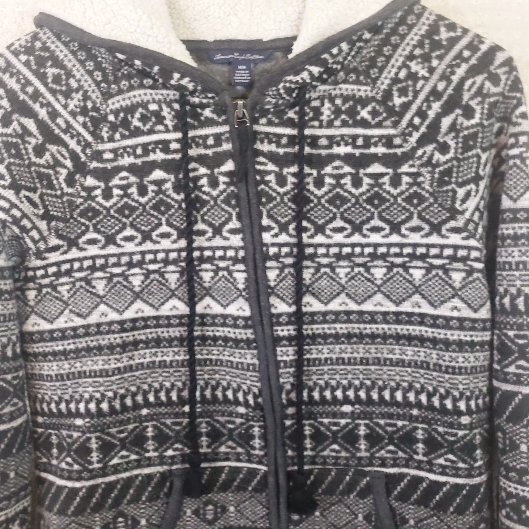 American Eagle Outfitters VINTAGE American Eagle Outfitters Full Zip Hoodie Shirt M Gray Black Geometric Aztec Boho Southwestern Unisex Adults Mens Womens Size M / US 6-8 / IT 42-44 - 3 Thumbnail