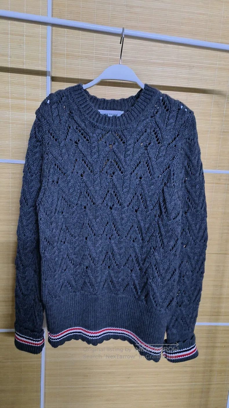 Thom Browne Thom Browne Dark Gray Knit Open-Back Sweater Size XS / US 0-2 / IT 36-38 - 2 Thumbnail