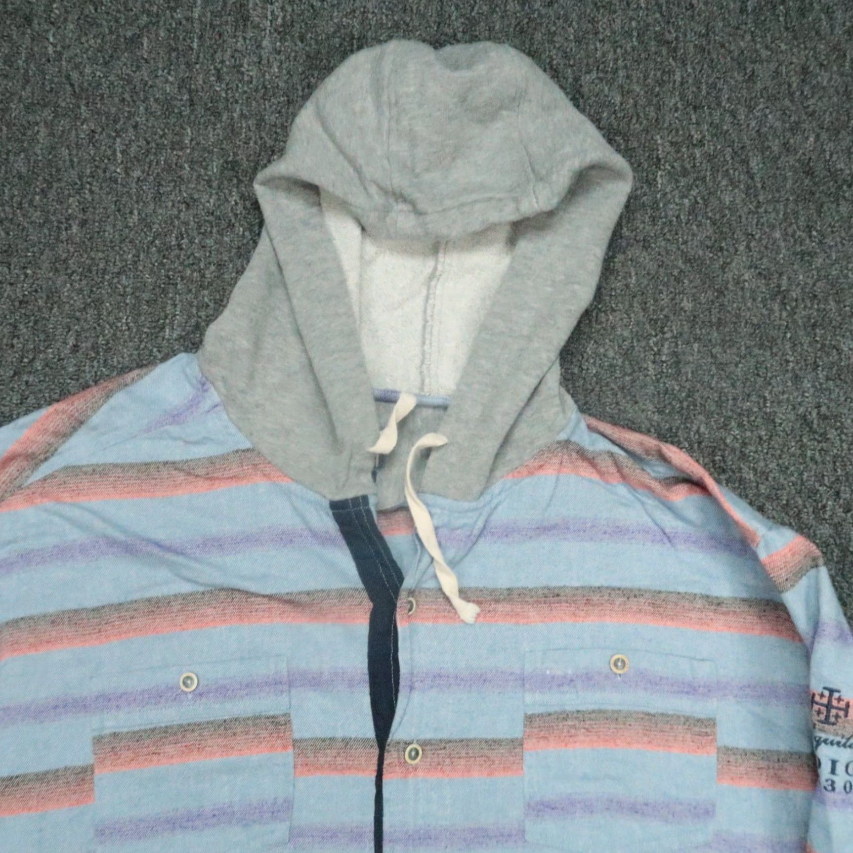 johnnie-O Johnnie O Hoodie Mens XXL Blue Striped Melton Surf Flannel Button Shirt Size US L / EU 52-54 / 3 - 2 Thumbnail