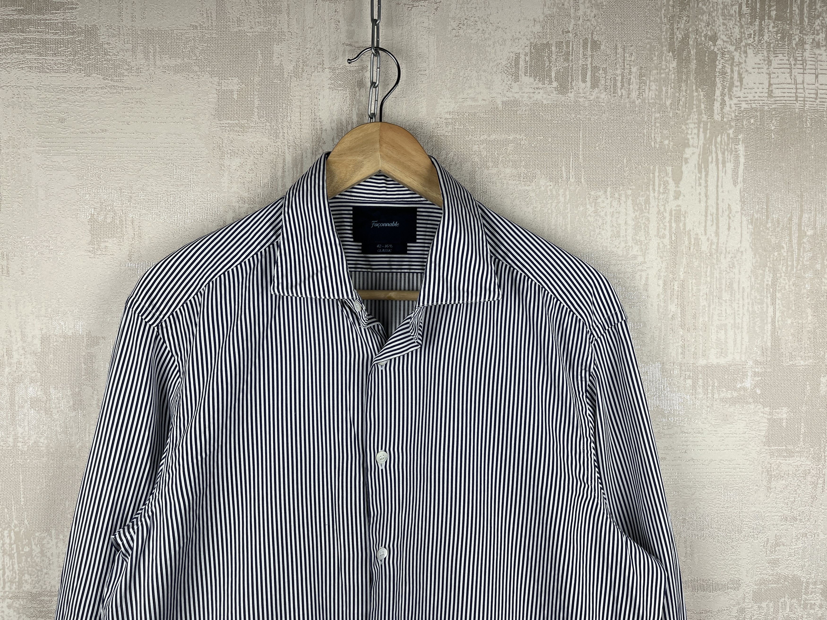Faconnable Faconnable Striped Long Sleeve Shirt Size 42 - 16.5 Classic Size US L / EU 52-54 / 3 - 1 Thumbnail