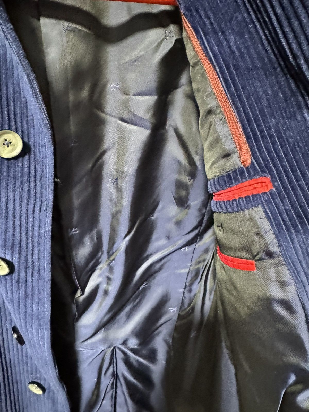 Isaia Napolii Isaia Napoli Men’s Blue Corduroy Overcoat Size US M / EU 48-50 / 2 - 6 Thumbnail