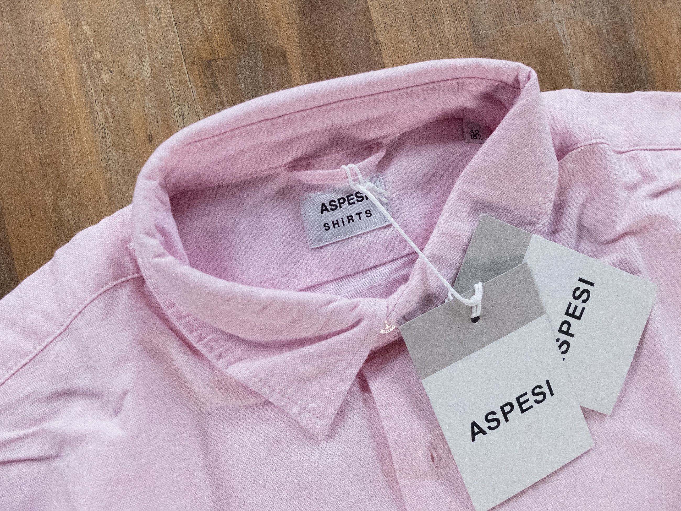 ASPESI solid pink regular fit Oxford shirt 42 / Large