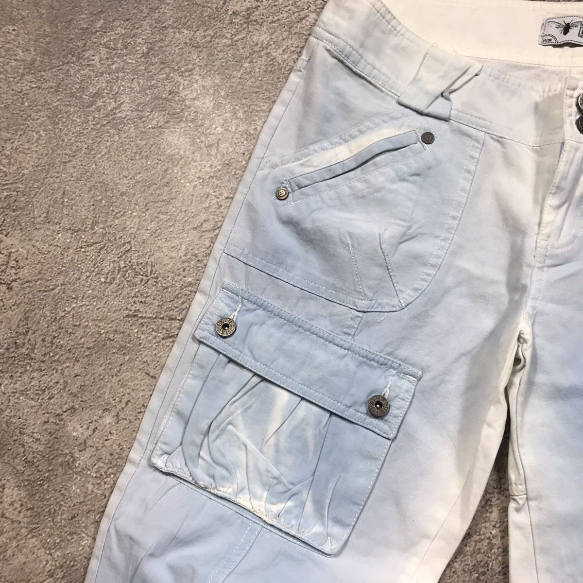 Vintage Y2K Baggy Distressed Cargo Pants Thrashed Streetwear Logo 27 Size 27" / US 4 / IT 40 - 3 Thumbnail