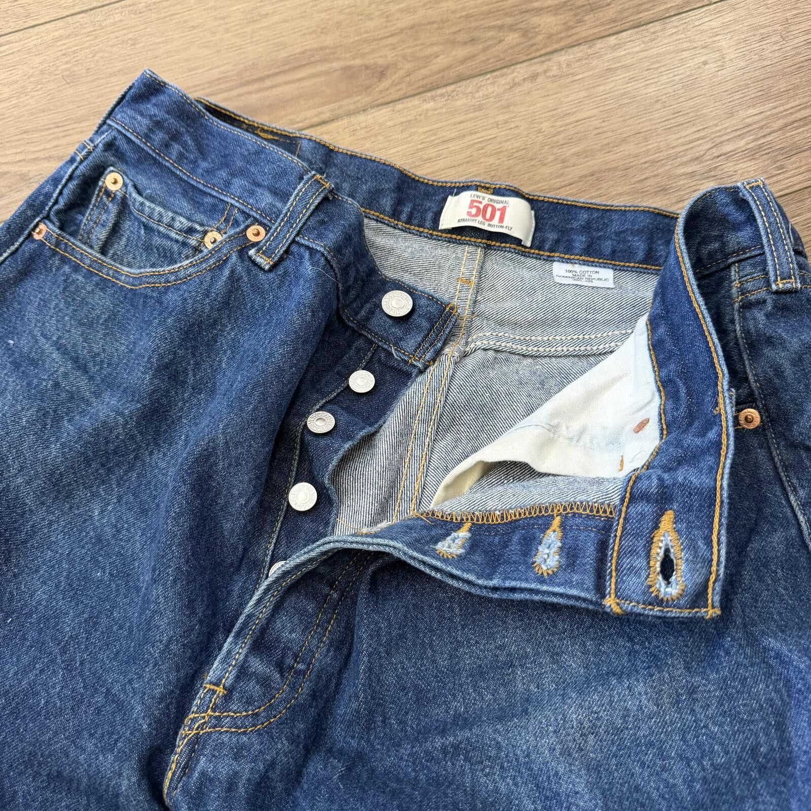 Levi's Vintage Y2K Levi’s 501 Button Fly Blue Denim Jeans 38x34 Size US 38 / EU 54 - 5 Thumbnail