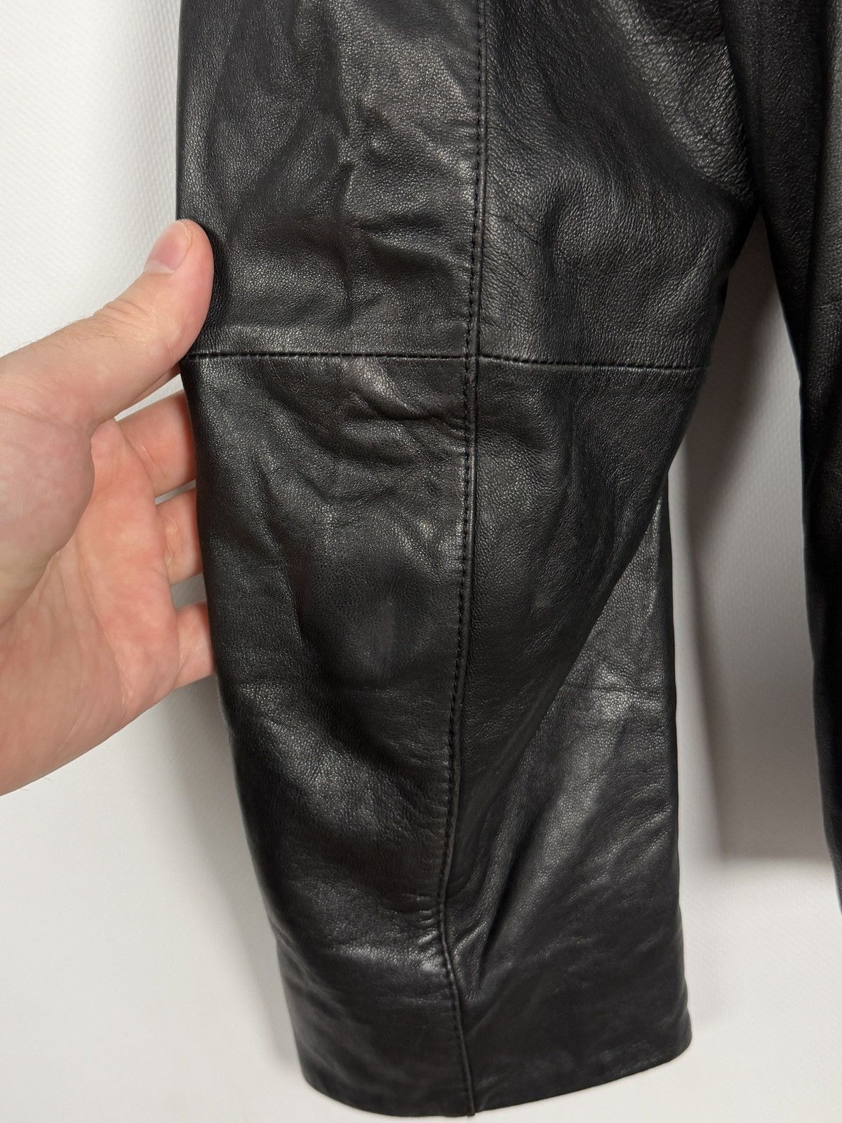 Emporio Armani Emporio Armani Leather Jacket Full Zip Biker Style Size 50 Size US S / EU 44-46 / 1 - 17 Thumbnail