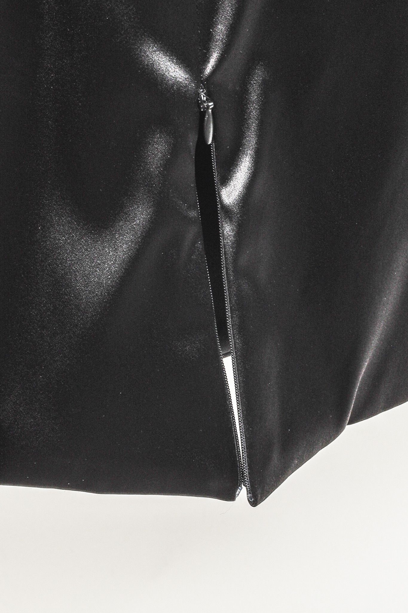 Paul Hardy Black Satin Pleated Sleeveless Midi Dress