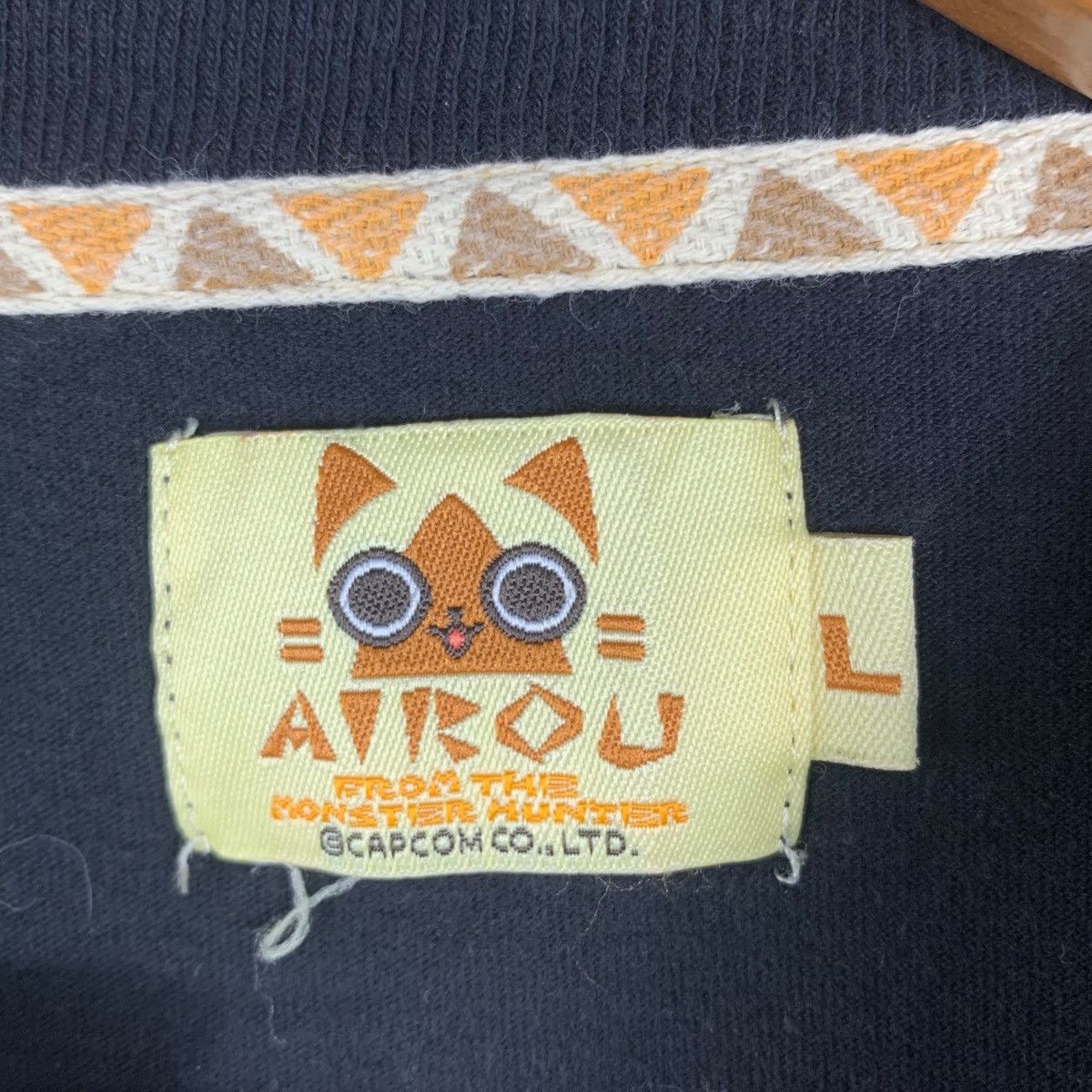 Anime AIROU MONSTER HUNTER Anime Capcom Cute Cat Black TShirt Size US L / EU 52-54 / 3 - 5 Thumbnail
