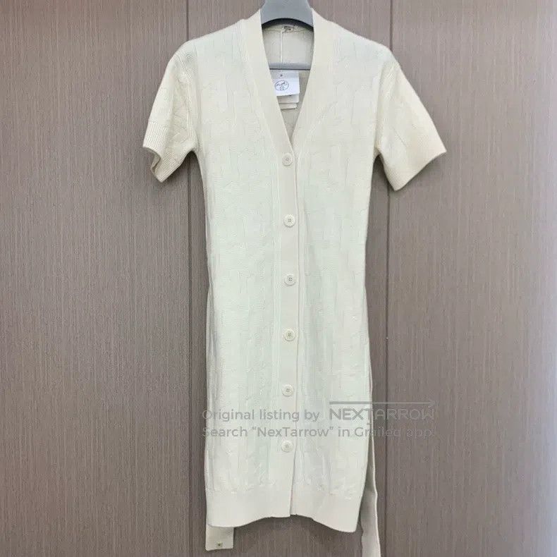 Hermes Hermes White logo printed single-breasted dress Size XXS / US 00 / IT 34 - 1 Thumbnail
