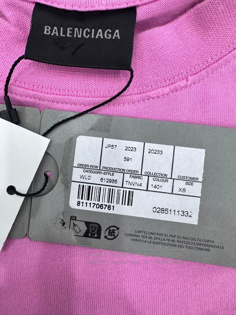 Balenciaga Balenciaga Pink Double B Splatter Graffiti Short Sleeve Size US XS / EU 42 / 0 - 8 Thumbnail
