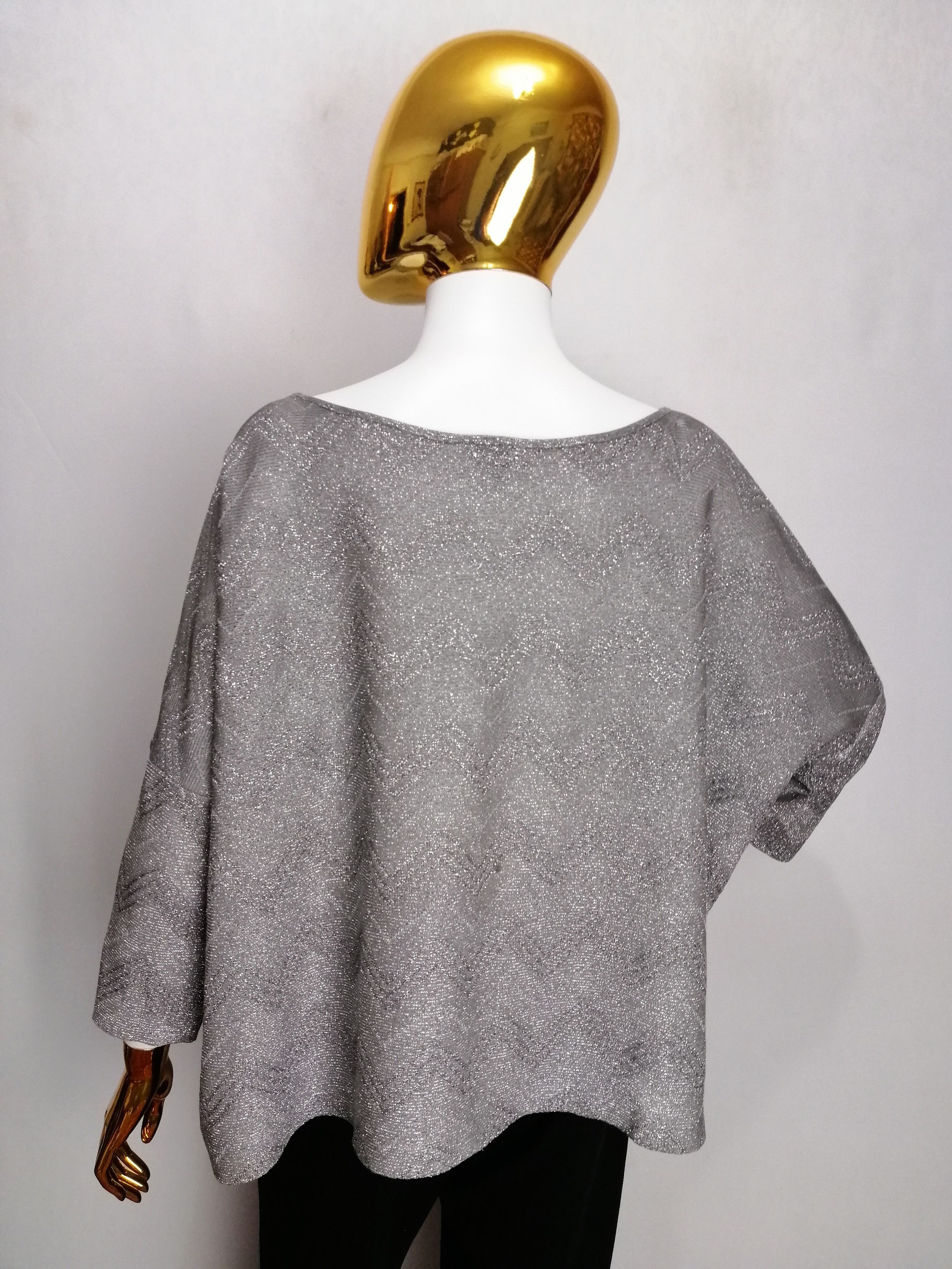 Missoni M MISSONI women’s zigzag silver metallic top Size ONE SIZE - 3 Thumbnail