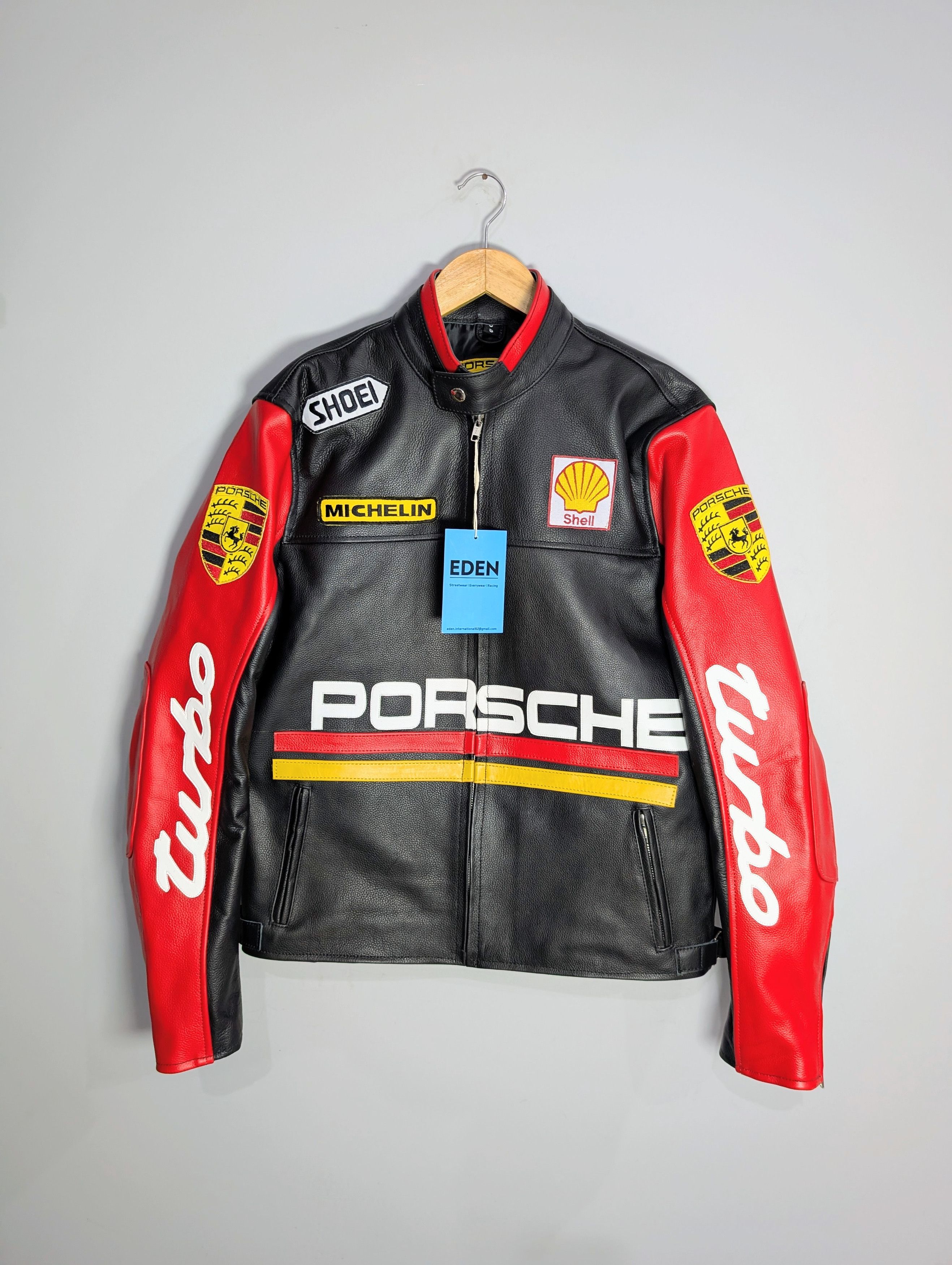 Formula 1 🔥PORSCHE 911 TURBO🔥 RACING LEATHER JACKET 90s RETRO Size XS / US 0-2 / IT 36-38 - 1 Thumbnail