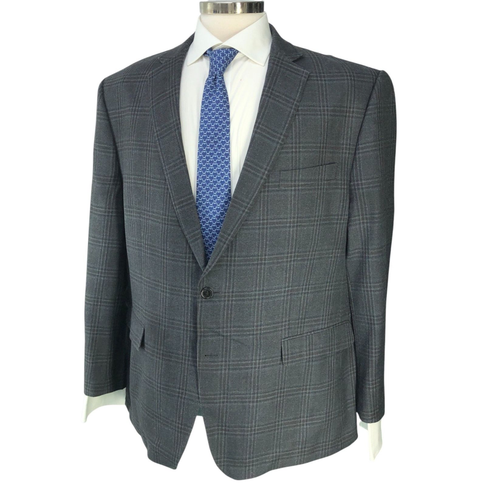 Lauren Ralph Lauren Ralph Lauren LRL 46R Sport Coat Jacket Silk Wool Windowpane Size 46R - 1 Thumbnail