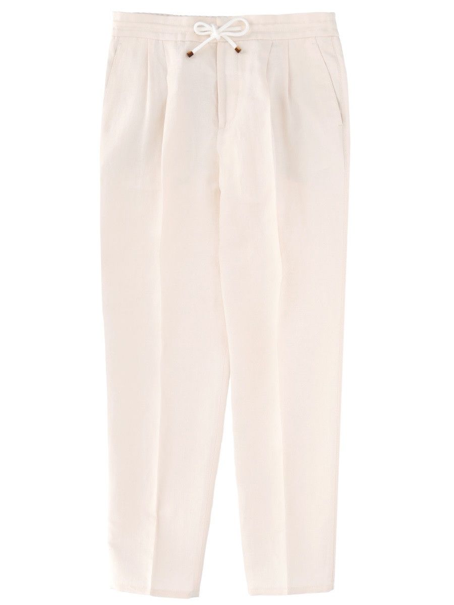 Brunello Cucinelli BRUNELLO CUCINELLI LINEN PANTS - BEIGE (IT 52) Size US 36 / EU 52 - 1 Thumbnail