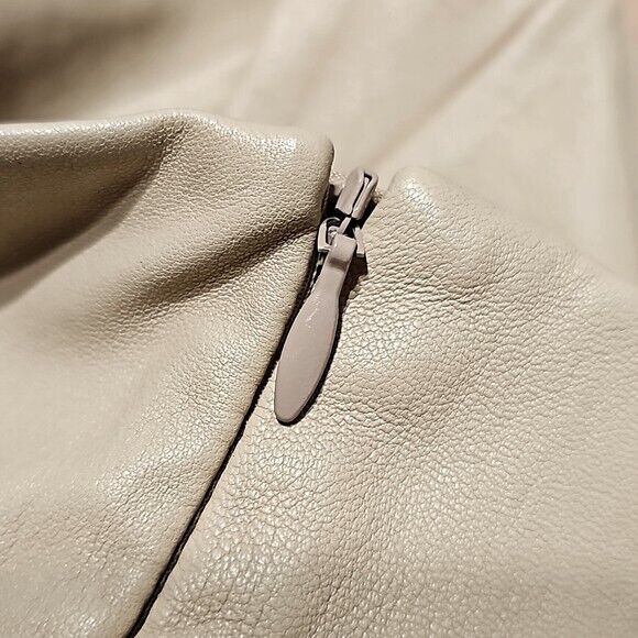 Lafayette 148 Lafayette 148 New York Cream Beige Leather Pants Size Large Size 34" / US 12 / IT 48 - 6 Thumbnail