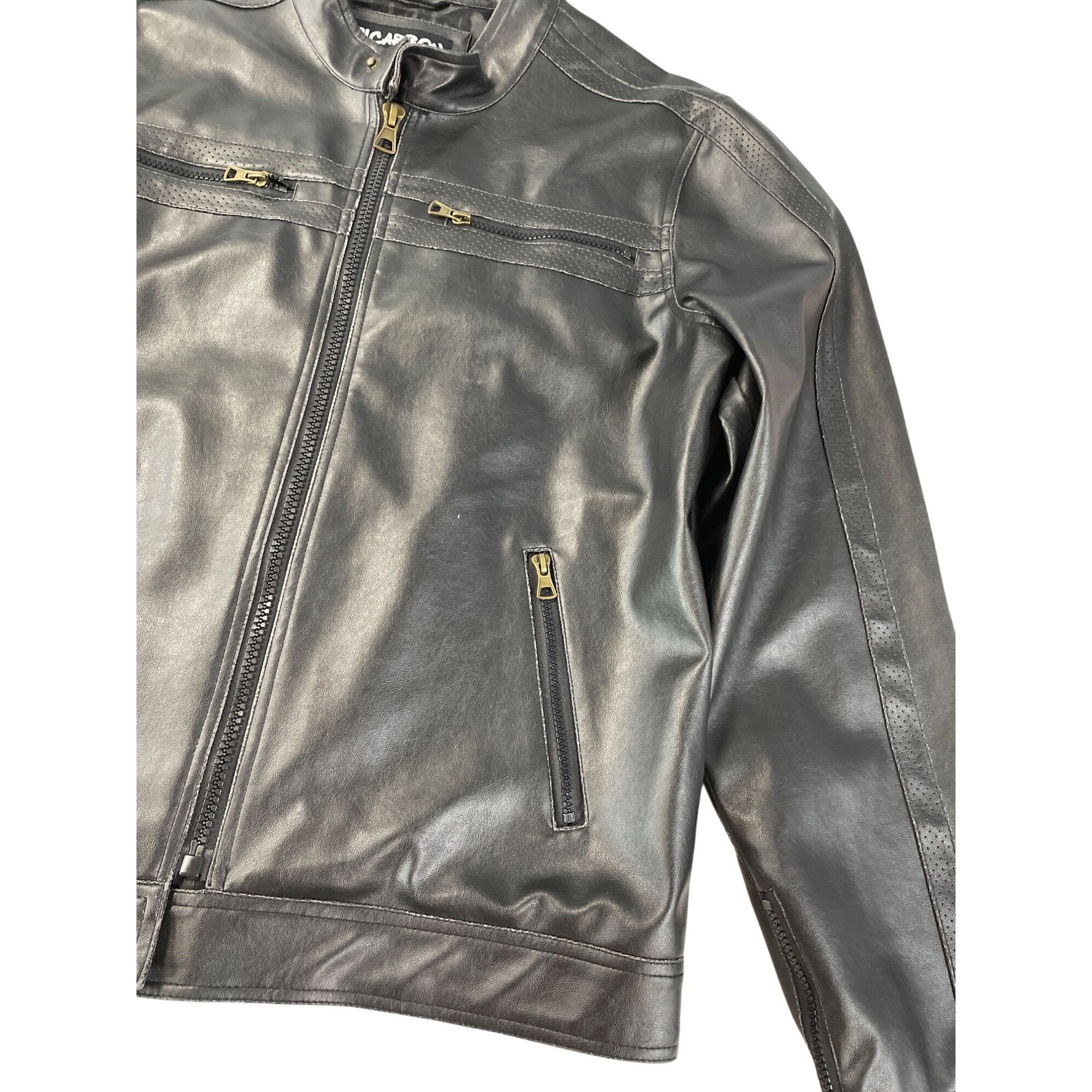 Other Carbon mens brown faux leather motorcycle jacket Size L SKU Size L / US 10 / IT 46 - 4 Thumbnail