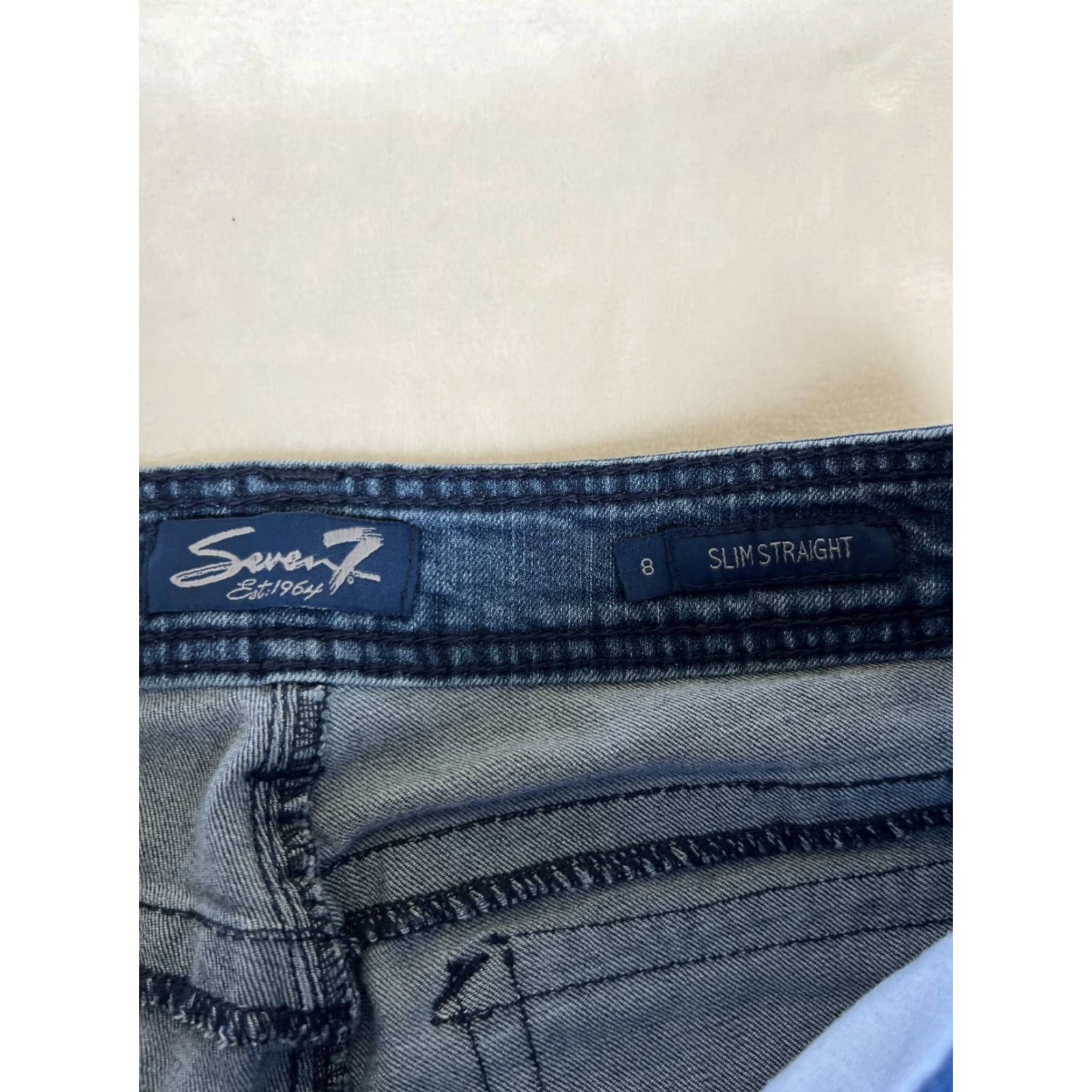 Vintage Seven7 Women Jeans Cropped Slim Straight Mid Rise Denim 8 Medium Wash Size 30" / US 8 / IT 44 - 3 Thumbnail
