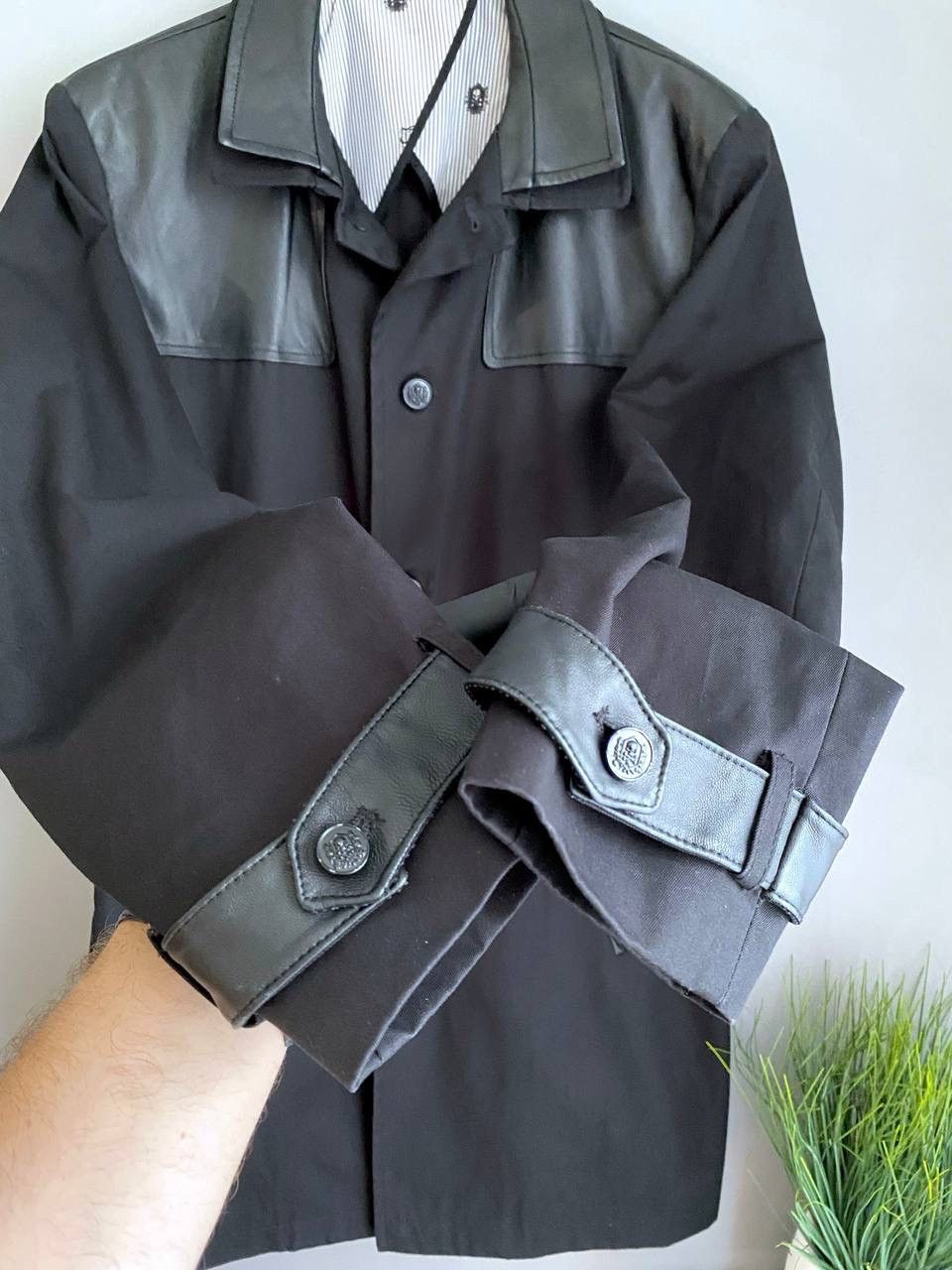 Designer × The Kooples The Kooples Men's Cotton Trench Coat With Leather Inserts, M Size US M / EU 48-50 / 2 - 7 Thumbnail