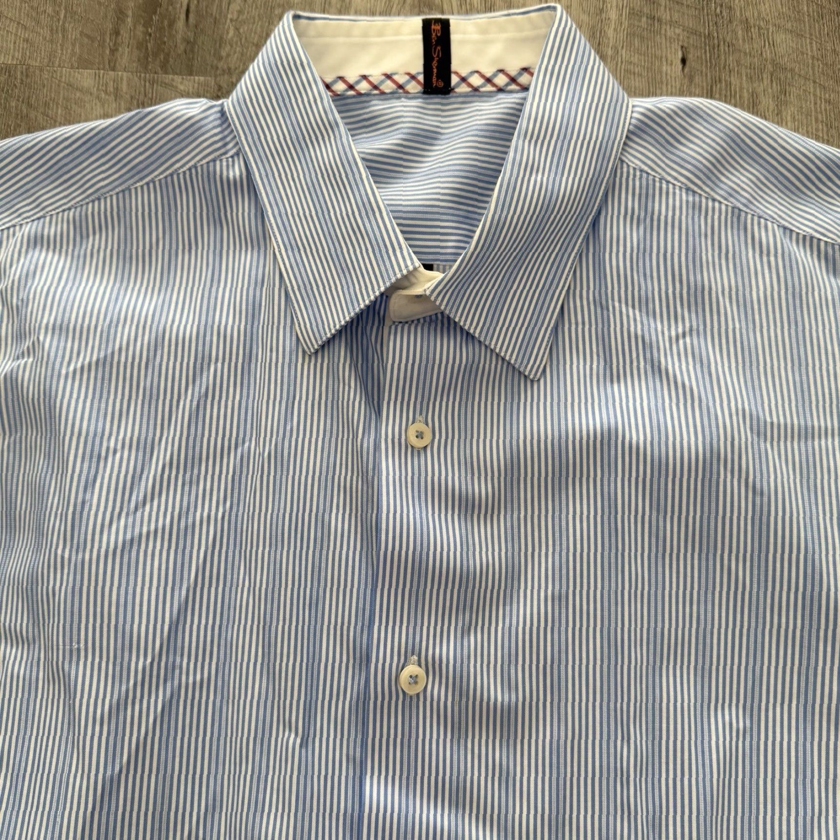 Ben Sherman Ben Sherman Dress Shirt Mens Size 16 Blue White Striped Button Up Casual Workwear Shirt Size 42R - 3 Thumbnail