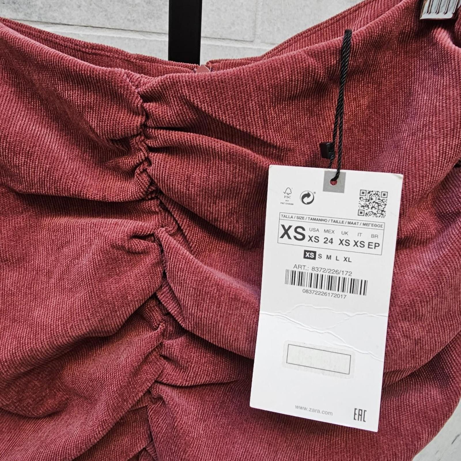 Zara Zara Women's Burgundy Strapless Shirt NWT Size XS / US 0-2 / IT 36-38 - 3 Thumbnail