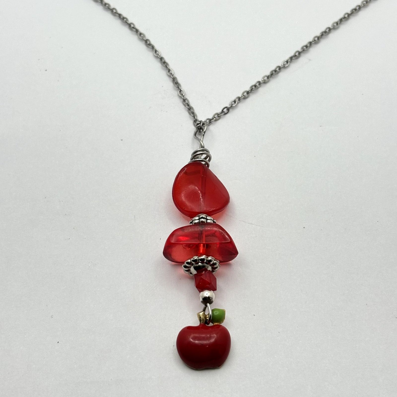 Other Silver & Red Apple Necklace Size ONE SIZE - 2 Thumbnail