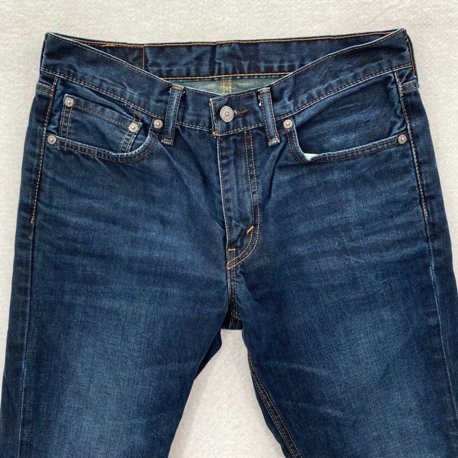 Levi's Levi's 511 Mens 32x32 Slim Fit Blue Dark Wash Denim Jeans 100% Cotton Raw Hem Vintage No Size US 33 - 2 Thumbnail