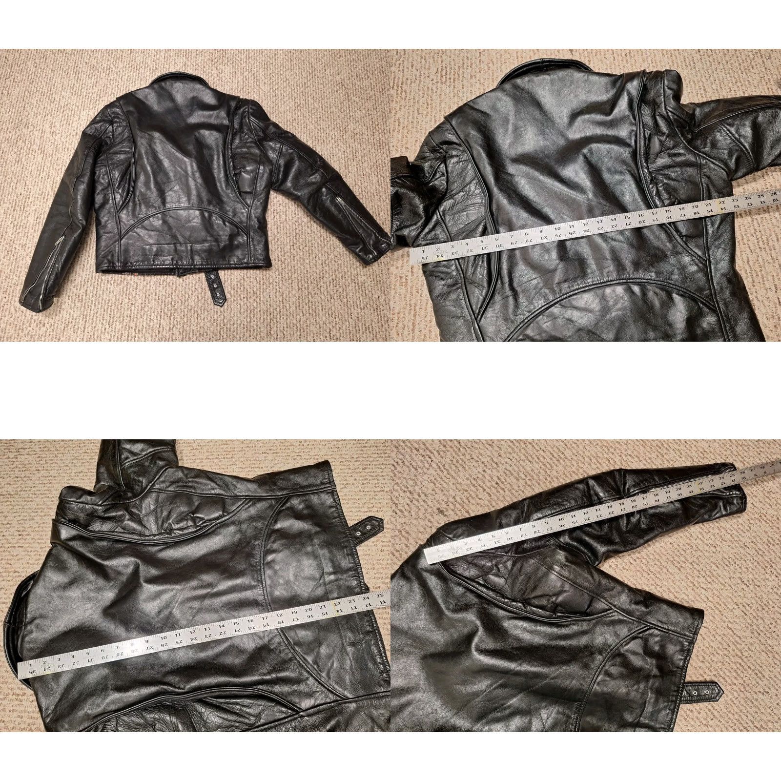 Vintage VINTAGE Cooper Leather Motorcycle Jacket 40 Mens Black 80s 90s Punk Rock Biker Coat Size US XXS / EU 40 - 8 Thumbnail